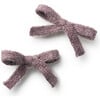 Avery Ribbed Knit Double Clip Set, Lilac - Bows - 1 - thumbnail