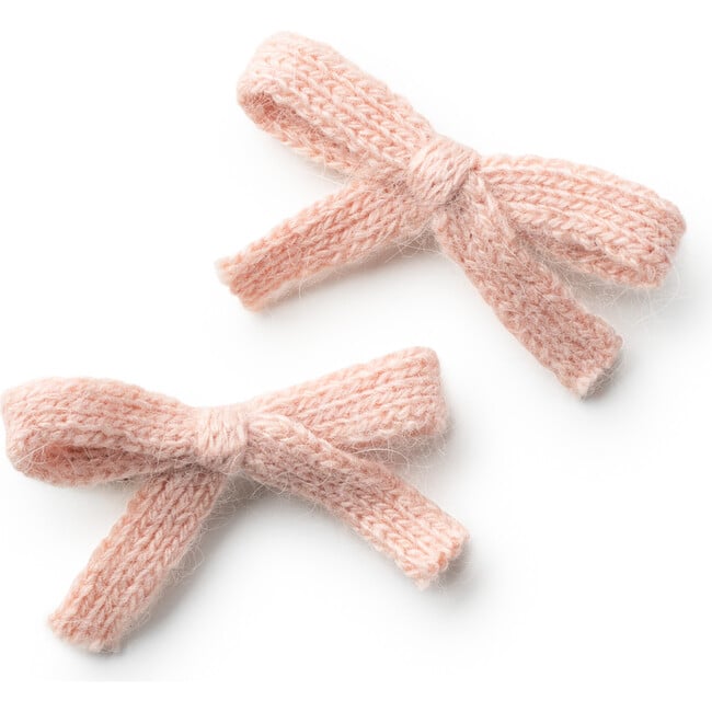 Avery Ribbed Knit Double Clip Set, Ballet Slipper