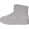 Leah Suede Zip Up Boots, Grey - Boots - 1 - thumbnail