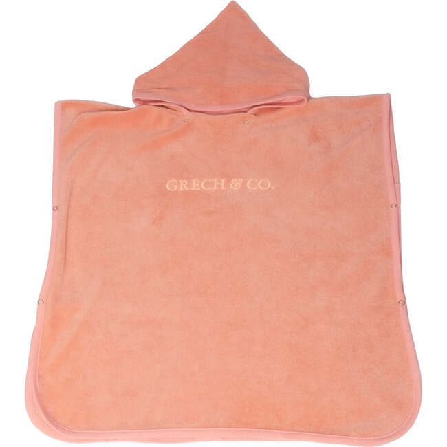 Ultra Absorbent Clasp Buttons Bathing Poncho, Coral Rouge