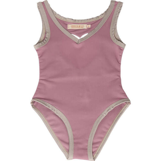 UPF50+ Recycled Open Heart One-Piece Swimsuit, Mauve Rose