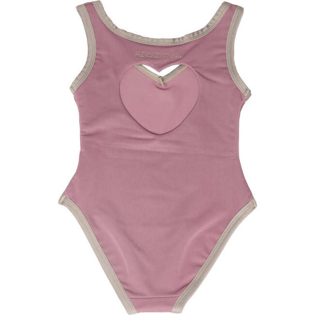 UPF50+ Recycled Open Heart One-Piece Swimsuit, Mauve Rose - One Pieces - 3