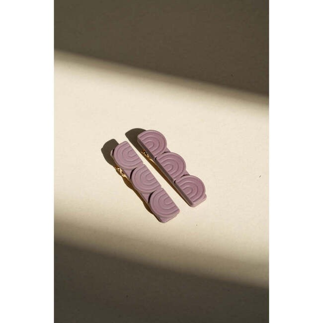 Tri Rainbow Bar Matte Hair Clips, Mauve Rose (Set Of 2)