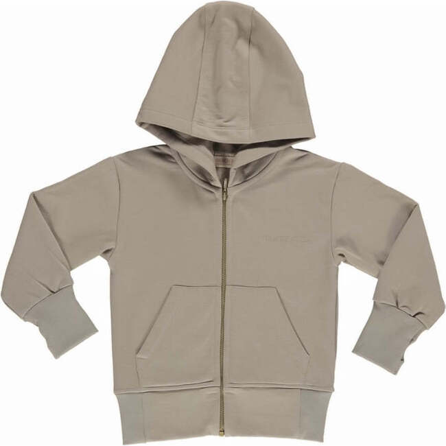 Tracksuit Long Sleeve Hooded Zipper Jacket, Fog