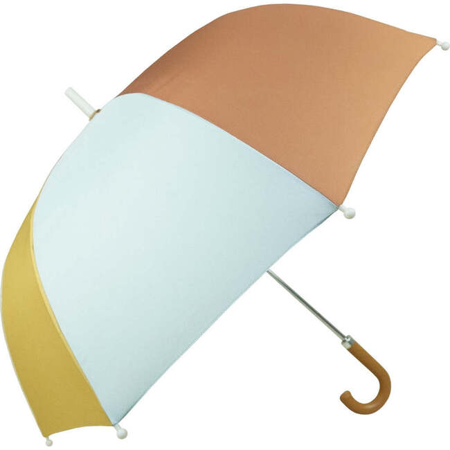 Sustainable Vegan Leather Rain Umbrellas, Light Blue - Umbrellas - 3