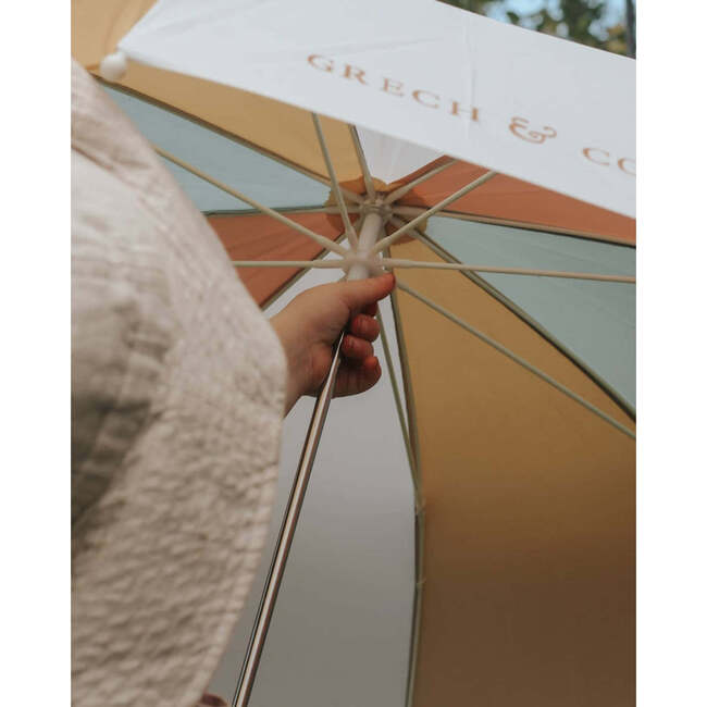 Sustainable Vegan Leather Rain Umbrellas, Light Blue - Umbrellas - 4