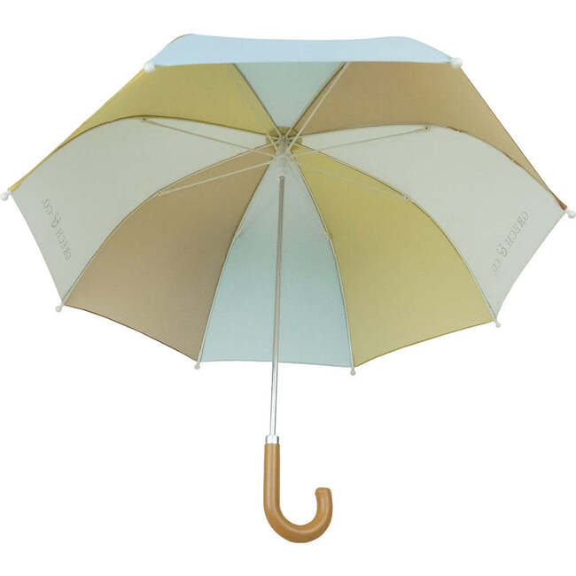 Sustainable Vegan Leather Rain Umbrellas, Light Blue - Umbrellas - 5