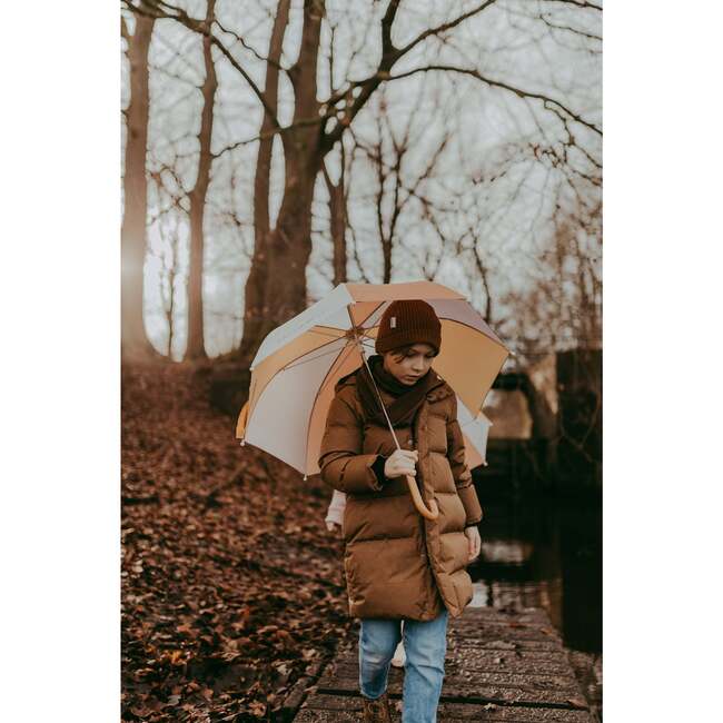 Sustainable Vegan Leather Rain Umbrellas, Burlwood - Umbrellas - 3