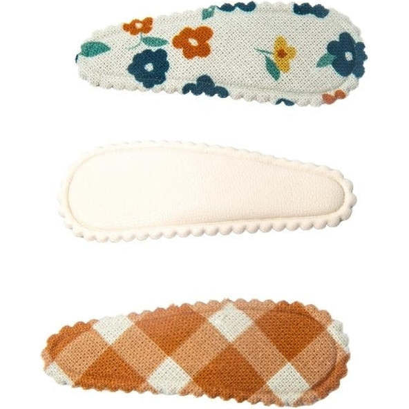 Snap Hair Clips Combi Set, Sienna Gingham & Meadow (Set Of 3)