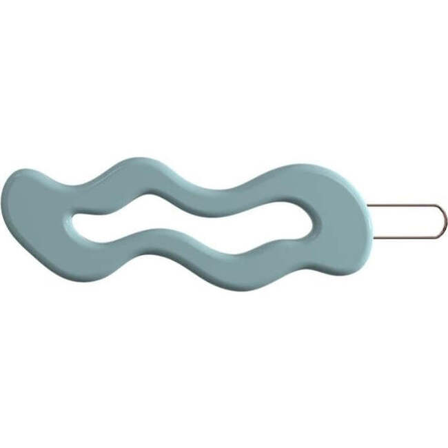 Smooth Matte Wave Hair Clip, Sky Blue