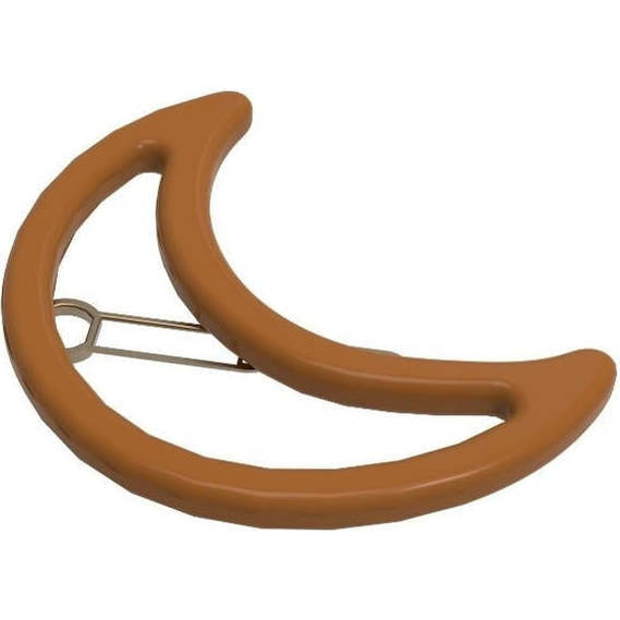 Smooth Matte Moon Hair Clip, Sienna