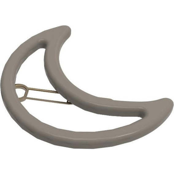 Smooth Matte Moon Hair Clip, Fog - Hair Accessories - 1