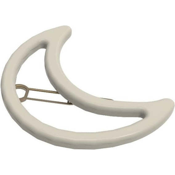 Smooth Matte Moon Hair Clip, Creamy White