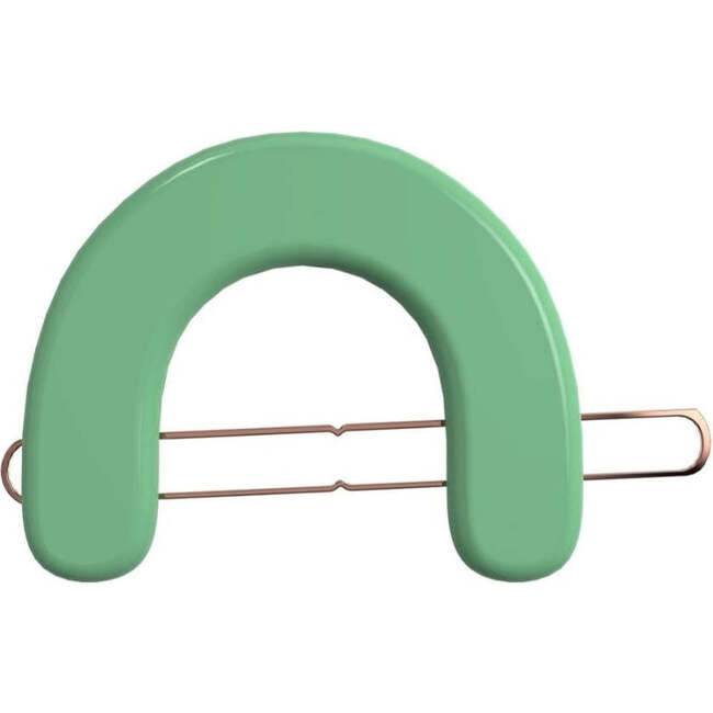 Smooth Matte Arch Hair Clip, Jade