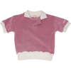 Retro Collared Short Sleeve Polo Shirt, Mauve Rose - Polo Shirts - 1 - thumbnail