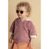 Retro Collared Short Sleeve Polo Shirt, Mauve Rose - Polo Shirts - 4