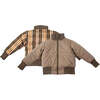 Plaid Reversible Bomber Jacket, Fog & Storm - Jackets - 1 - thumbnail