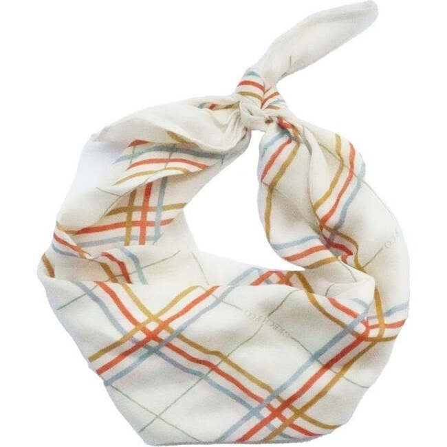 Plaid Pattern Organic Cotton Head Scarf, Multicolors