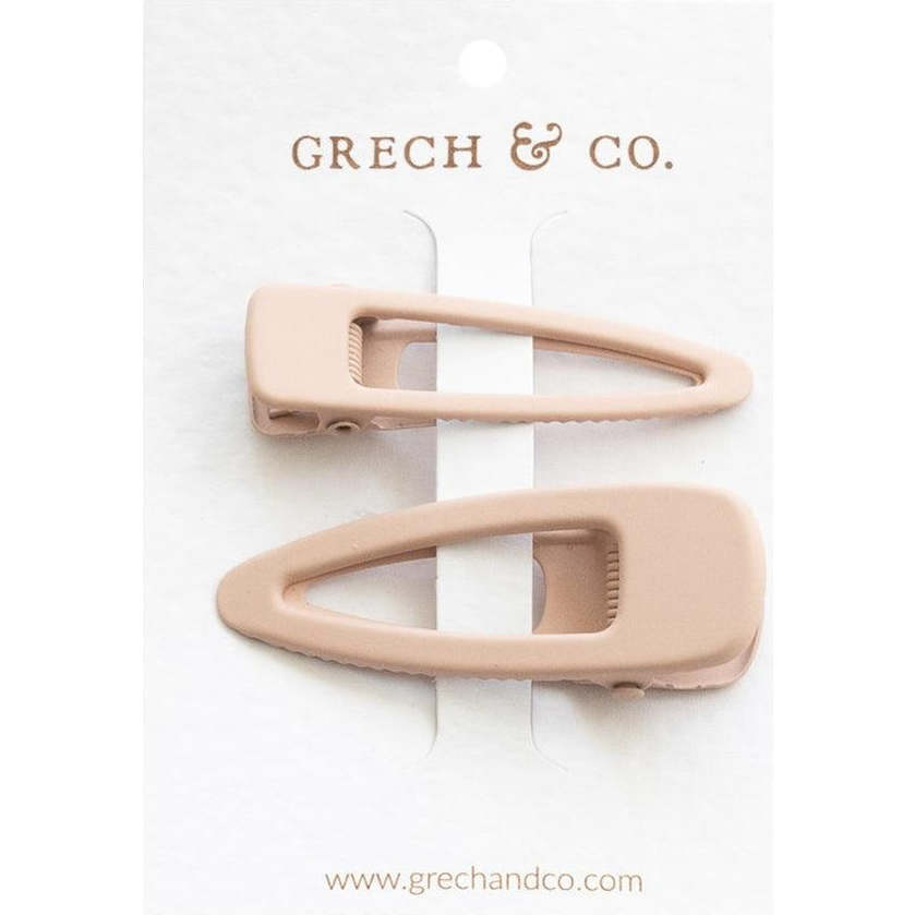 Painted Matte Alloy Metal Hair Clips, Shell (Set Of 2) - Hair Accessories - 1