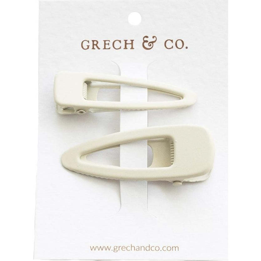 Painted Matte Alloy Metal Hair Clips, Buff (Set Of 2) - Hair Accessories - 1