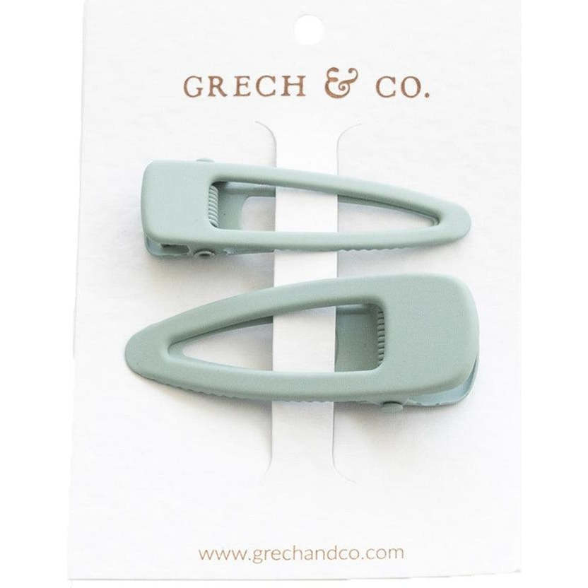 Painted Matte Alloy Metal Hair Clips, Light Blue (Set Of 2) - Hair Accessories - 1