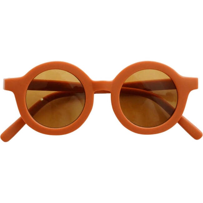 Original Round Recycled Plastic Sustainable Sunglasses, Rust