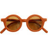 Original Round Recycled Plastic Sustainable Sunglasses, Rust - Sunglasses - 1 - thumbnail