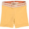 Organic Cotton Twirl Bike Shorts, Mellow Yellow - Shorts - 1 - thumbnail