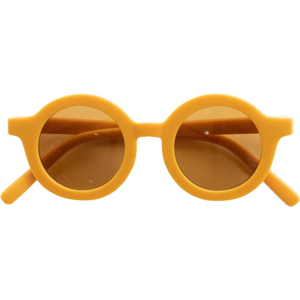 Original Round Recycled Plastic Sustainable Sunglasses, Golden - Sunglasses - 1