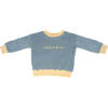 Organic Cotton Long Sleeve Signature Sweater, Sky Blue - Sweaters - 1 - thumbnail