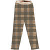 Organic Cotton Plaid Elastic Waist Leggings, Storm - Leggings - 1 - thumbnail