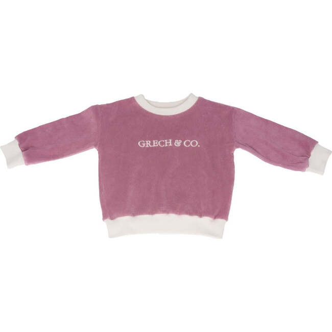 Organic Cotton Long Sleeve Signature Sweater, Mauve Rose