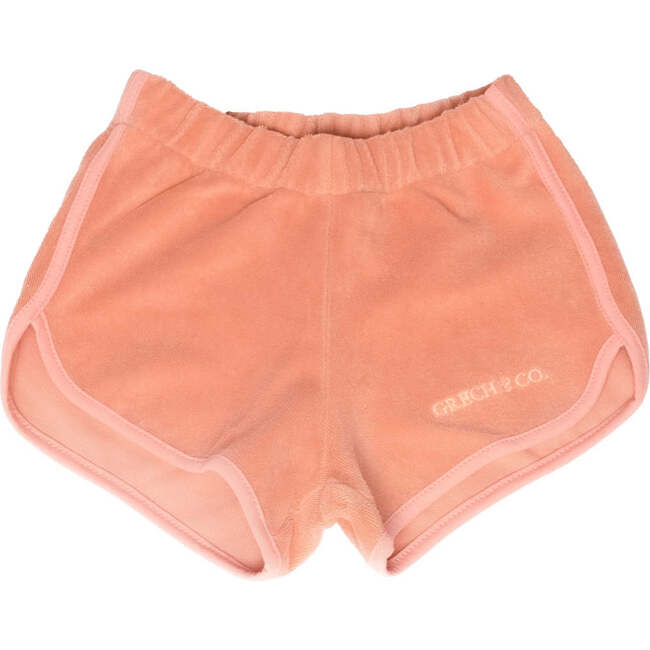 Medium Length Elastic Waist Retro Shorts, Coral Rouge