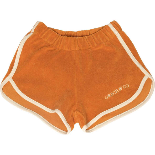 Medium Length Elastic Waist Retro Shorts,, Sienna