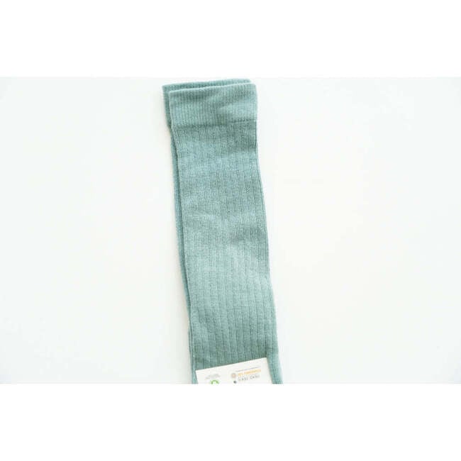 Kids Organic Cotton Ribbed Knee High Socks, Light Blue