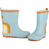 Kids Flexible Rubber Pull-On Rain Boots, Light Blue - Rain Boots - 1 - thumbnail