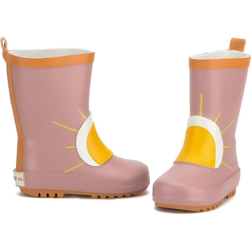 Kids Flexible Rubber Pull-On Rain Boots, Burlwood - Rain Boots - 1