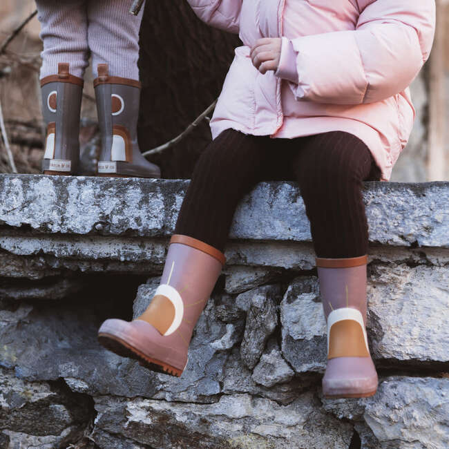 Kids Flexible Rubber Pull-On Rain Boots, Stone - Rain Boots - 4