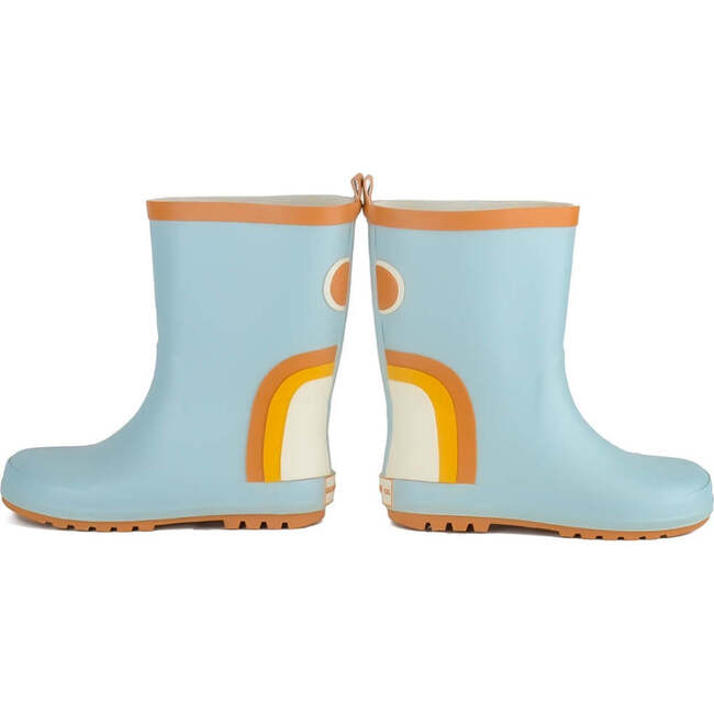 Kids Flexible Rubber Pull-On Rain Boots, Light Blue - Rain Boots - 7