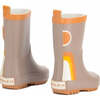 Kids Flexible Rubber Pull-On Rain Boots, Stone - Rain Boots - 5