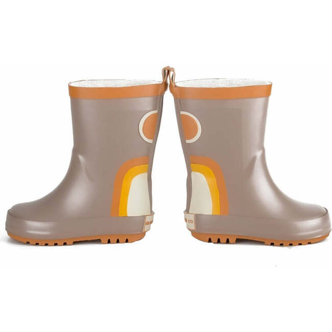 Kids Flexible Rubber Pull-On Rain Boots, Stone - Rain Boots - 6