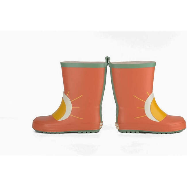 Kids Flexible Rubber Pull-On Rain Boots, Rust - Rain Boots - 6