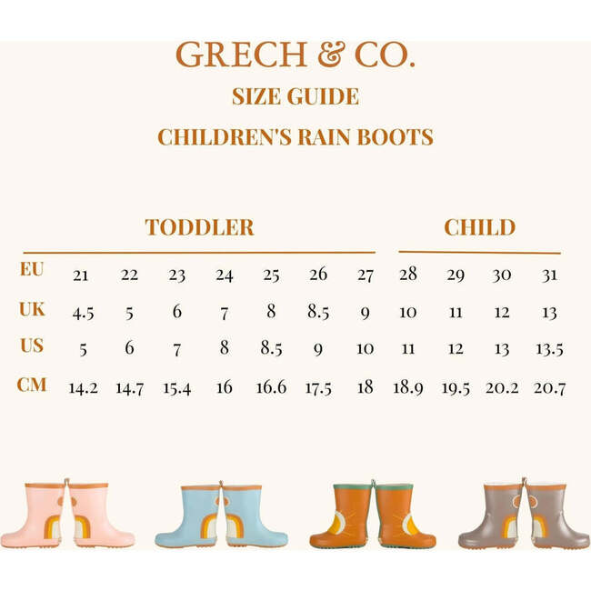 Kids Flexible Rubber Pull-On Rain Boots, Rust - Rain Boots - 7