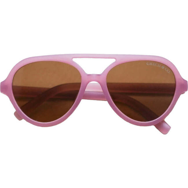 Kids Aviator Semi-Bendable Polarized Sunglasses, Mauve Rose