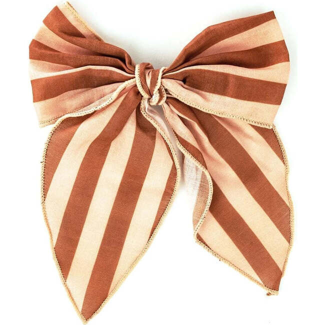 Fable Striped Large Size Alligator Bow Clip, Sunset & Tierra