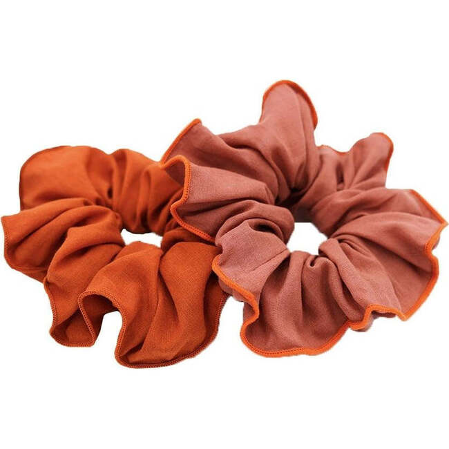 Elastic Hair Scrunchie, Mallow & Tierra (Set Of 2)