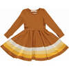 Crew Neck Long Sleeve Twirl Dress, Ombre & Sienna Ombre - Dresses - 1 - thumbnail