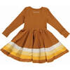 Crew Neck Long Sleeve Twirl Dress, Ombre & Sienna Ombre - Dresses - 3