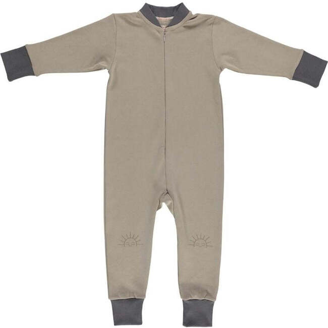 Babys Organic Cotton Zipper Pajama Sleeper, Fog - Pajamas - 1