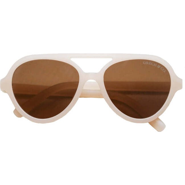 Babys Aviator Semi-Bendable Polarized Sunglasses, Creamy White